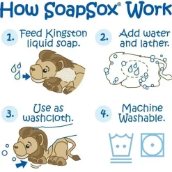 Soapsox Bath Toys*Soap Sox Toy Sponge Kingston The Lion