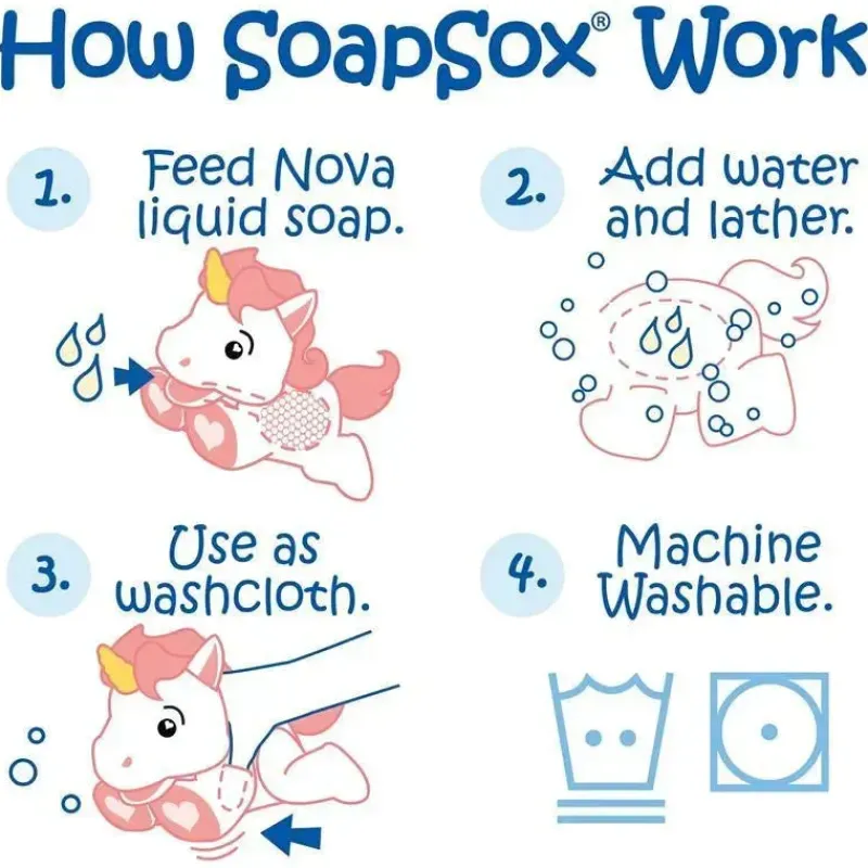 Soapsox Bath Toys*Soap Sox Toy Sponge Nova The Unicorn