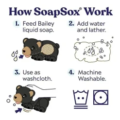 Soapsox Cool Baby Products|Bath Toys*Bath Toy Sponge, Bailey The bear