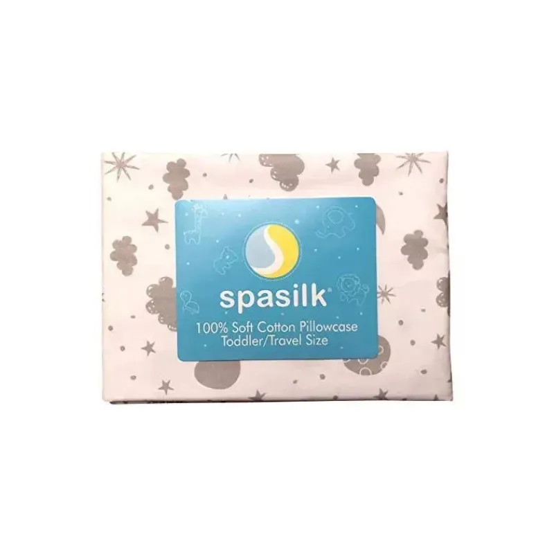 SpaSilk Pillows & Head Support*- 100% Cotton Pillowcase Toddler Size Grey Celestial