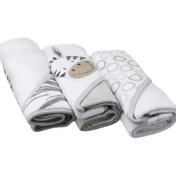 SpaSilk Bath Gift Set*- 3 Hooded Towel Set, Grey Zebra