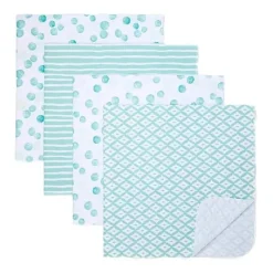 SpaSilk Blankets & Quilts*- 4 Pack Receiving Blanket Hanger, Green Dots