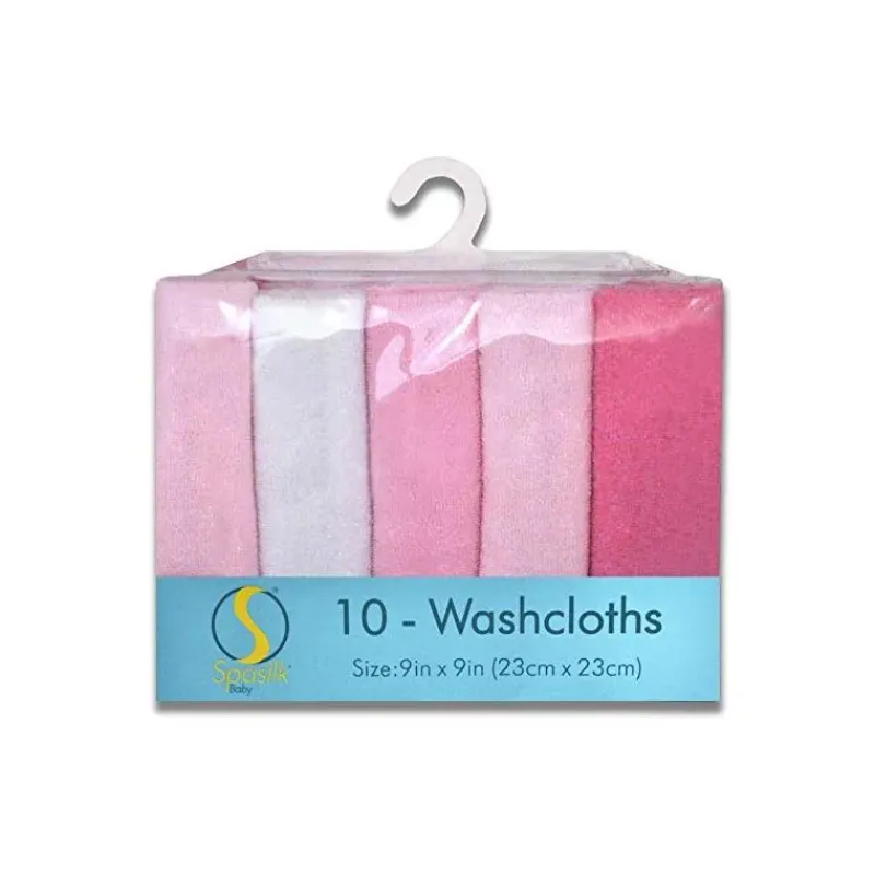 SpaSilk Baby Washcloths*- 10 Pack Washcloth Pink