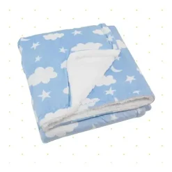 SpaSilk Blankets & Quilts*- Baby Boys Velboa Fleece Blanket, Blue Celestial