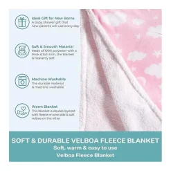SpaSilk Blankets & Quilts*- Fleece Velboa Blanket, Pink Celestial