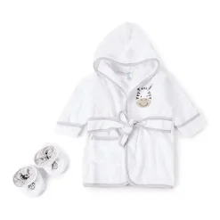 SpaSilk Baby Robes*- Hooded Terry Bathrobe Zebra with Booties