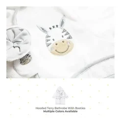 SpaSilk Baby Robes*- Hooded Terry Bathrobe Zebra with Booties