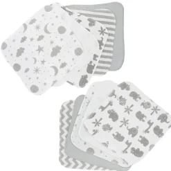 SpaSilk Baby Washcloths*10 Pack Washcloth - Grey Celestial