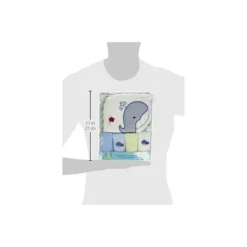 SpaSilk Bath Gift Set|Baby Bath Towels*- 4Pk Hooded Towel & 4Pk Washcloths, Blue Whale