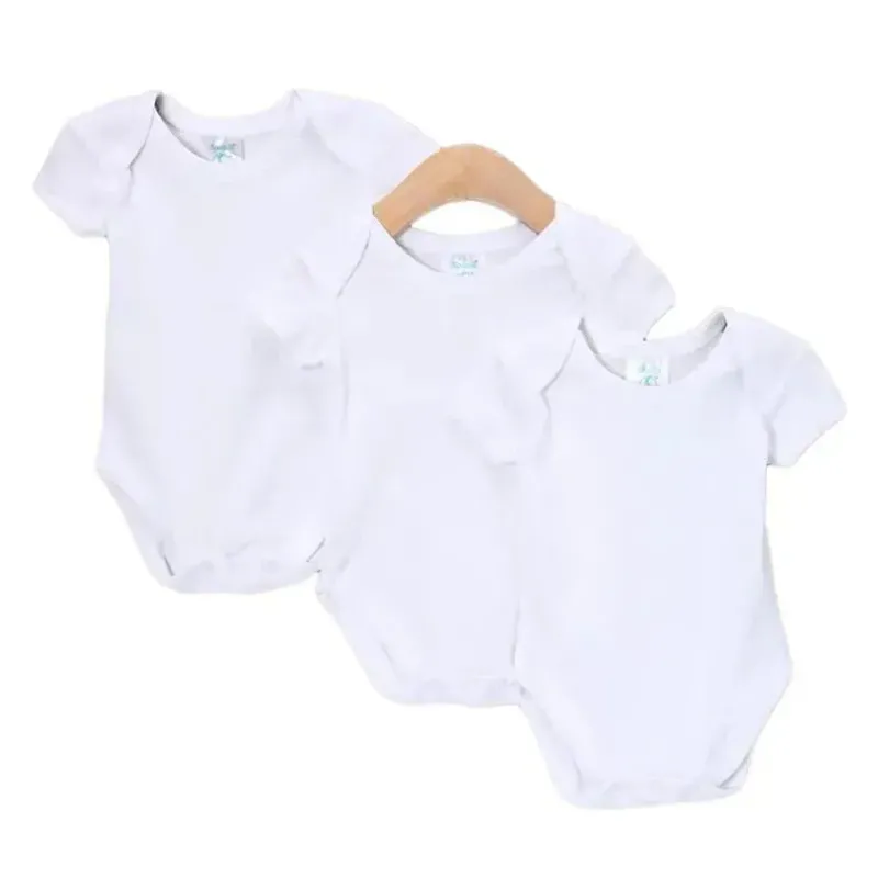 SpaSilk Baby Onesies & Bodysuits*Baby Cotton Short Sleeve Lap Shoulder Bodysuit White, 3 pack