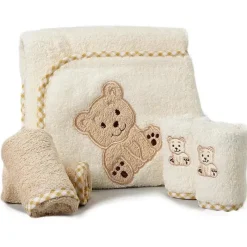 SpaSilk Bath Gift Set|Baby Bath Towels*Hooded Towel & Washcloth Set, Bear