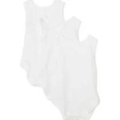SpaSilk Baby Onesies & Bodysuits*3-Pack Sleeveless Bodysuits, White