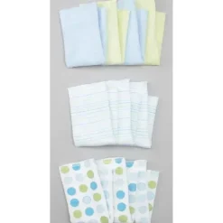 SpaSilk Baby Washcloths*Washcloth Set 10-Pack, Blue Dots