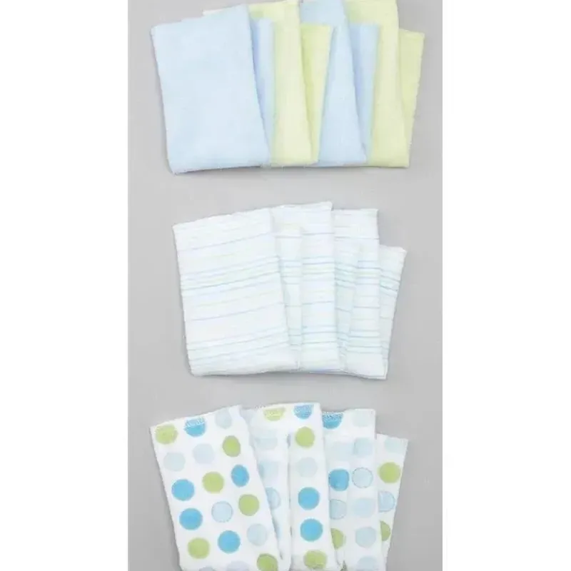 SpaSilk Baby Washcloths*Washcloth Set 10-Pack, Blue Dots