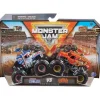 Spin Master Cars|Cars, Trucks & Trains*- Monster Jam, Official Lucas Stabilizer Vs. Jester Die-Cast Monster Trucks, Ages 3+