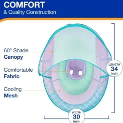 Spin Master Water Toys*- Swimways Baby Spring Pool Float, UPF Protection, Kids 9-24 Months, Mermaid