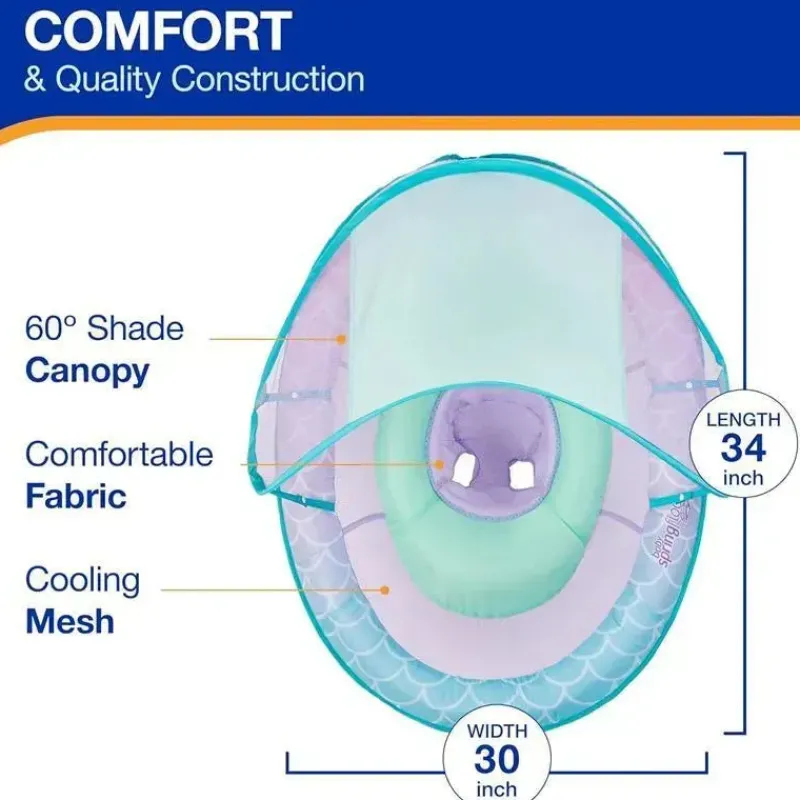 Spin Master Water Toys*- Swimways Baby Spring Pool Float, UPF Protection, Kids 9-24 Months, Mermaid