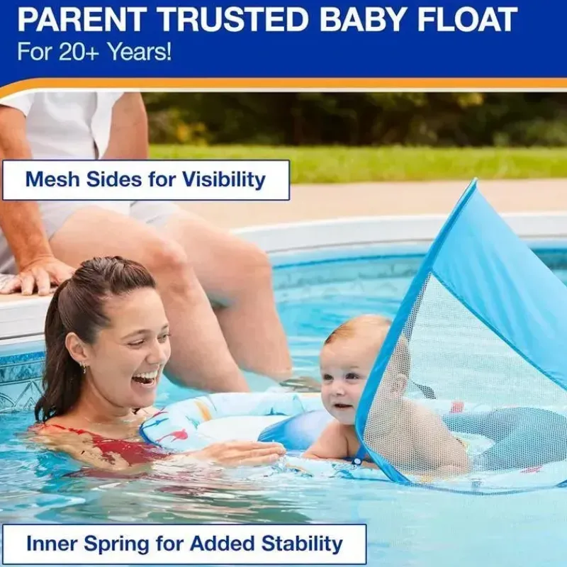 Spin Master Water Toys*- Swimways Baby Spring Pool Float, UPF Protection, Kids 9-24 Months, Mermaid