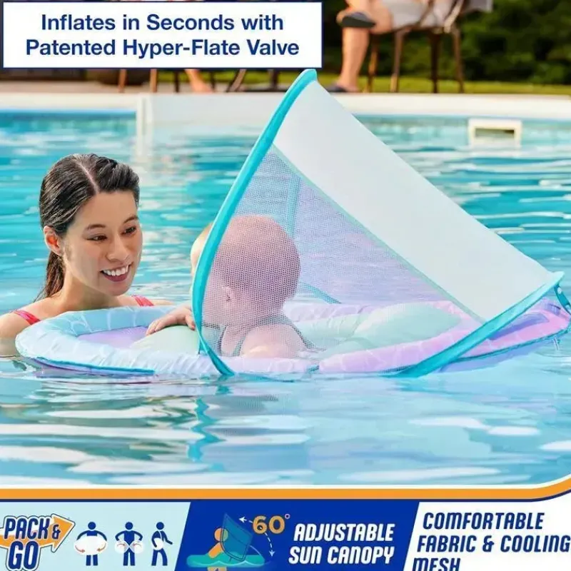 Spin Master Water Toys*- Swimways Baby Spring Pool Float, UPF Protection, Kids 9-24 Months, Mermaid