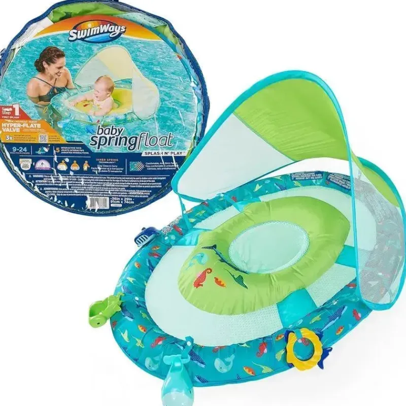Spin Master Water Toys*- SwimWays Baby Spring Float Splash N Play, UPF Protection, Kids 9-24 Months