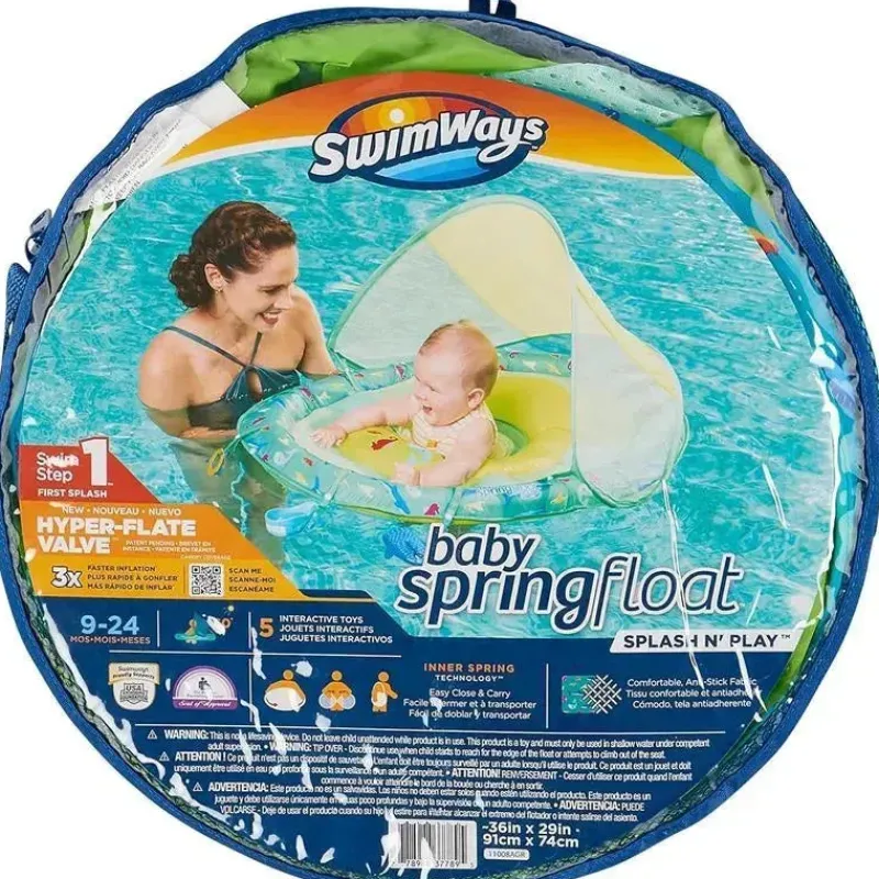 Spin Master Water Toys*- SwimWays Baby Spring Float Splash N Play, UPF Protection, Kids 9-24 Months