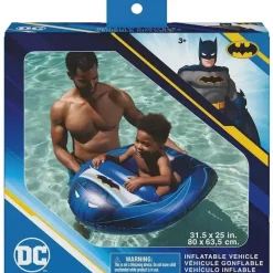 Spin Master Super Heroes|Water Toys*- Swimways DC Batman Batmobile Inflatable Water Boat Vehicle, for Kids Aged 3 & Up