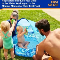 Spin Master Water Toys*- Swimways Elite Pop-Up Pool with Canopy & Carrying Case, for Ages 9-24 Months, 32, Blue
