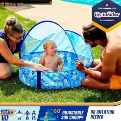Spin Master Water Toys*- Swimways Elite Pop-Up Pool with Canopy & Carrying Case, for Ages 9-24 Months, 32, Blue