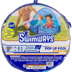 Spin Master Water Toys*- Swimways Elite Pop-Up Pool with Canopy & Carrying Case, for Ages 9-24 Months, 32, Blue