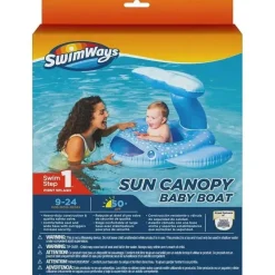 Spin Master Life Vests & Floats*- Swimways Sun Canopy Baby Boat, Toys for Kids Aged 9-24 Months, Whale