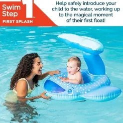 Spin Master Life Vests & Floats*- Swimways Sun Canopy Baby Boat, Toys for Kids Aged 9-24 Months, Whale