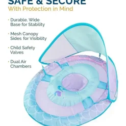 Spin Master Water Toys*- Swimways Sun Canopy Inflatable Baby Spring Float for Kids 9-24 Months, Mermaid