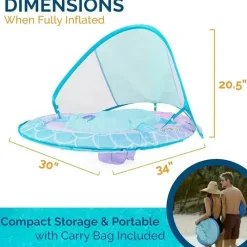 Spin Master Water Toys*- Swimways Sun Canopy Inflatable Baby Spring Float for Kids 9-24 Months, Mermaid