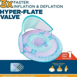 Spin Master Water Toys*- Swimways Sun Canopy Inflatable Baby Spring Float for Kids 9-24 Months, Mermaid