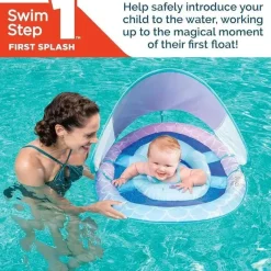 Spin Master Water Toys*- Swimways Sun Canopy Inflatable Baby Spring Float for Kids 9-24 Months, Mermaid