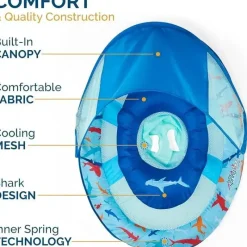 Spin Master Water Toys*- Swimways Sun Canopy Inflatable Baby Spring Float for Kids 9-24 Months, Shark