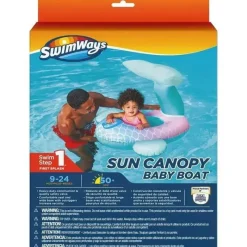 Spin Master Life Vests & Floats*- Swimways Sun Canopy Baby Boat, Toys for Kids Aged 9-24 Months, Mermaid