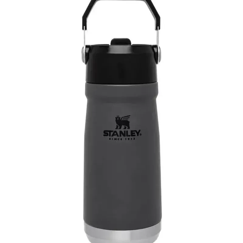 Stanley Gift For Dad|Water Bottle*- 17Oz IceFlow Stainless Steel Bottle with Straw, Charcoal