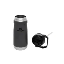 Stanley Gift For Dad|Water Bottle*- 17Oz IceFlow Stainless Steel Bottle with Straw, Charcoal
