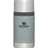 Stanley Gift For Dad|Water Bottle*- 24Oz The Legendary Classic Food Jar, Hammertone Silver