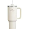 Stanley Insulated Cups|Dishes, Utensils & Food Containers*- Quencher H2.0 FlowState Stainless Steel Vacuum Insulated Tumbler, 40 oz, Cream