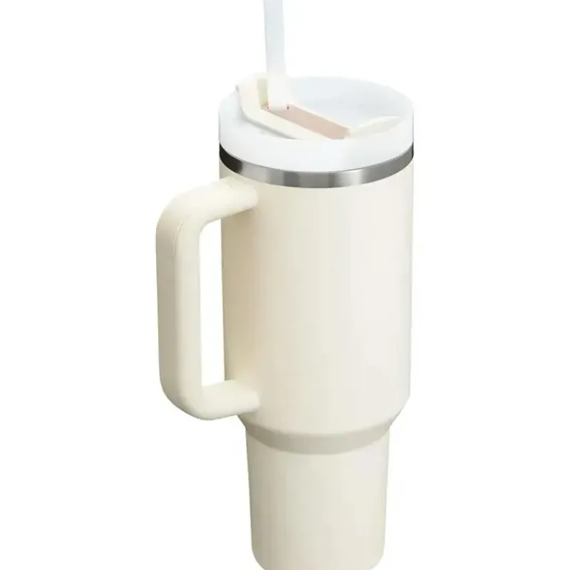 Stanley Insulated Cups|Dishes, Utensils & Food Containers*- Quencher H2.0 FlowState Stainless Steel Vacuum Insulated Tumbler, 40 oz, Cream