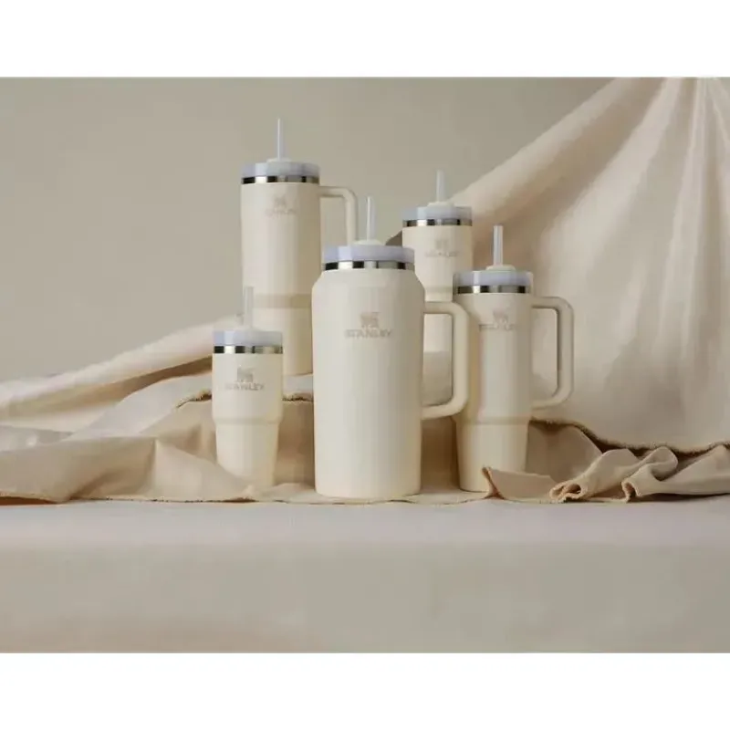 Stanley Insulated Cups|Dishes, Utensils & Food Containers*- Quencher H2.0 FlowState Stainless Steel Vacuum Insulated Tumbler, 40 oz, Cream