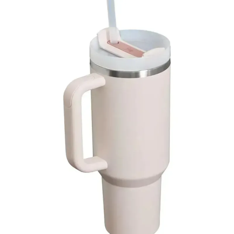 Stanley Gift For Mom|Insulated Cups*- Quencher H2.0 FlowState Stainless Steel Vacuum Insulated Tumbler, 40 oz, Rose Quartz