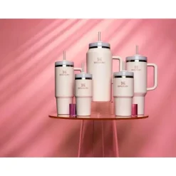 Stanley Gift For Mom|Insulated Cups*- Quencher H2.0 FlowState Stainless Steel Vacuum Insulated Tumbler, 40 oz, Rose Quartz