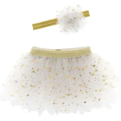 Stephen Joseph Dresses|Baby Dresses & Skirts*- Baby Girls Tutu & Head Band Set, Golden Pearl