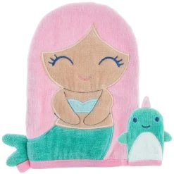 Stephen Joseph Baby Washcloths*- Bath Mitt W/ Finger Puppet, Mermaid