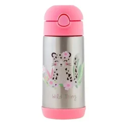 Stephen Joseph Straw, Sippy & Training Cups|Dishes, Utensils & Food Containers*- Double Wall Stainless Steel Bottle, Leopard