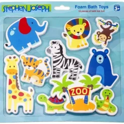 Stephen Joseph Bath Toys*- Foam Bath Toy, Wild Animals