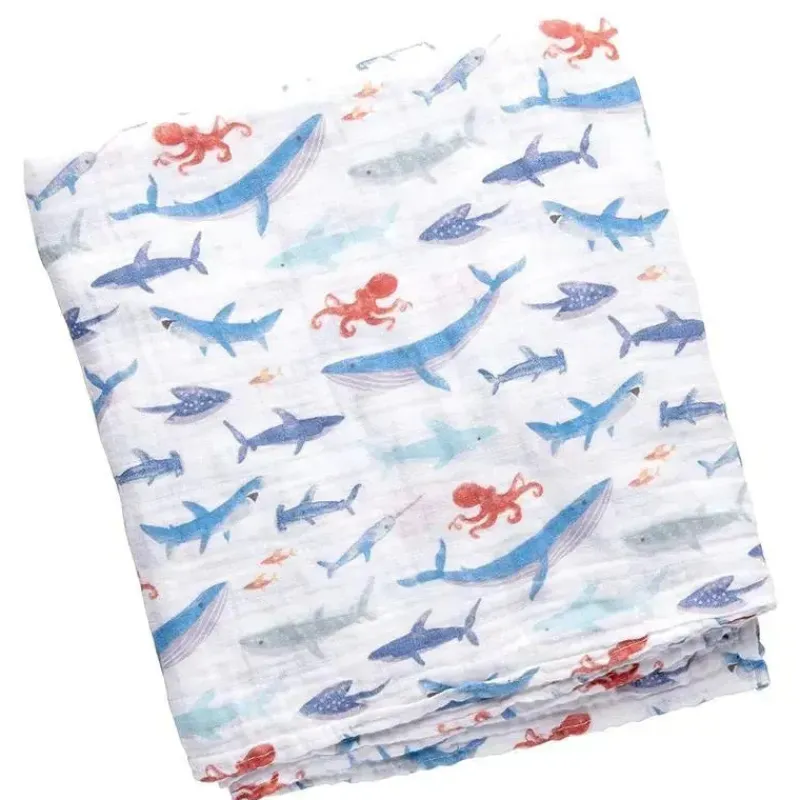 Stephen Joseph Blankets & Quilts*- Muslin Blankets, Shark